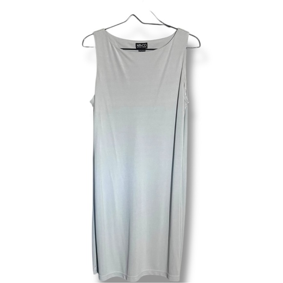 New York & Company Elegant Sleeveless Light Gray Knee Length A-line Mini Dress - Picture 12 of 15